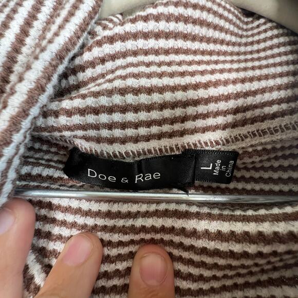 Doe & Rae Striped Cowl Neck Long Sleeve Sweater Size Large - Picture 5 of 9